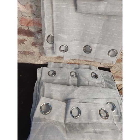 4 Panels Grey Sheer grommet-top curtains 38" X 80" TJ - Picture 2 of 3
